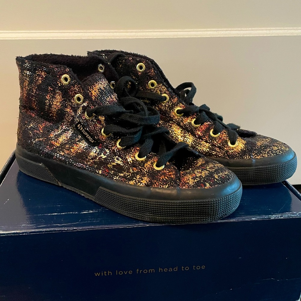 Superga high-top sneakers - leopard sequin!